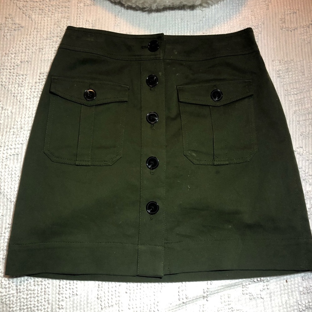 Green mini skirt